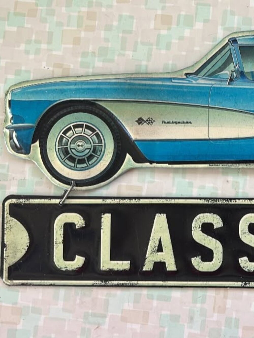 Classic Corvette metal wall sign GM Licensed